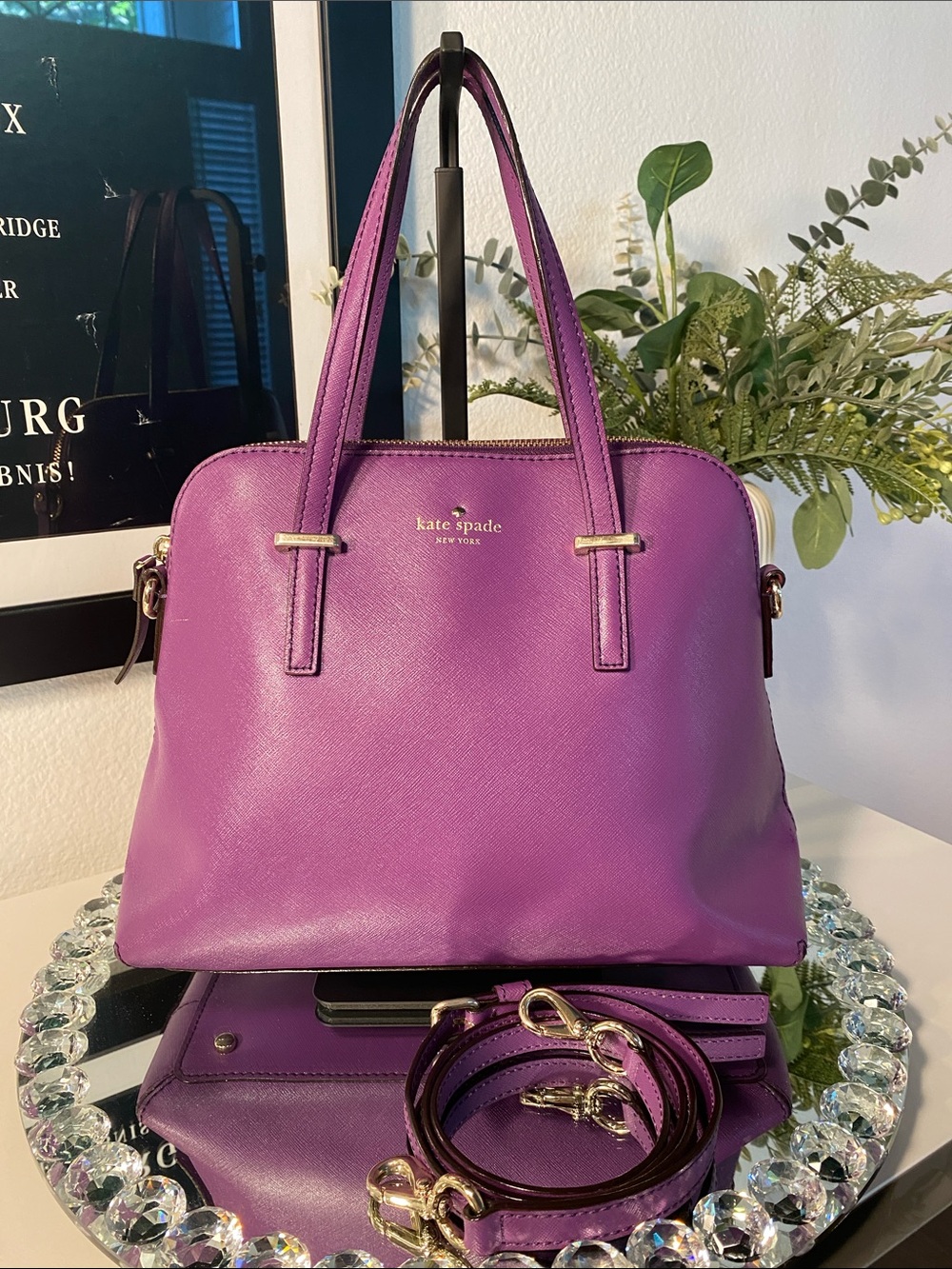 Kate Spade Cedar Street Maise Satchel In Vibrant Purple - Picture 4 of 12